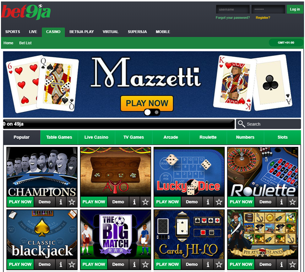 Bet9ja casino rewards